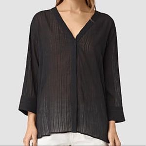 All Saints Waiyrn black blouse